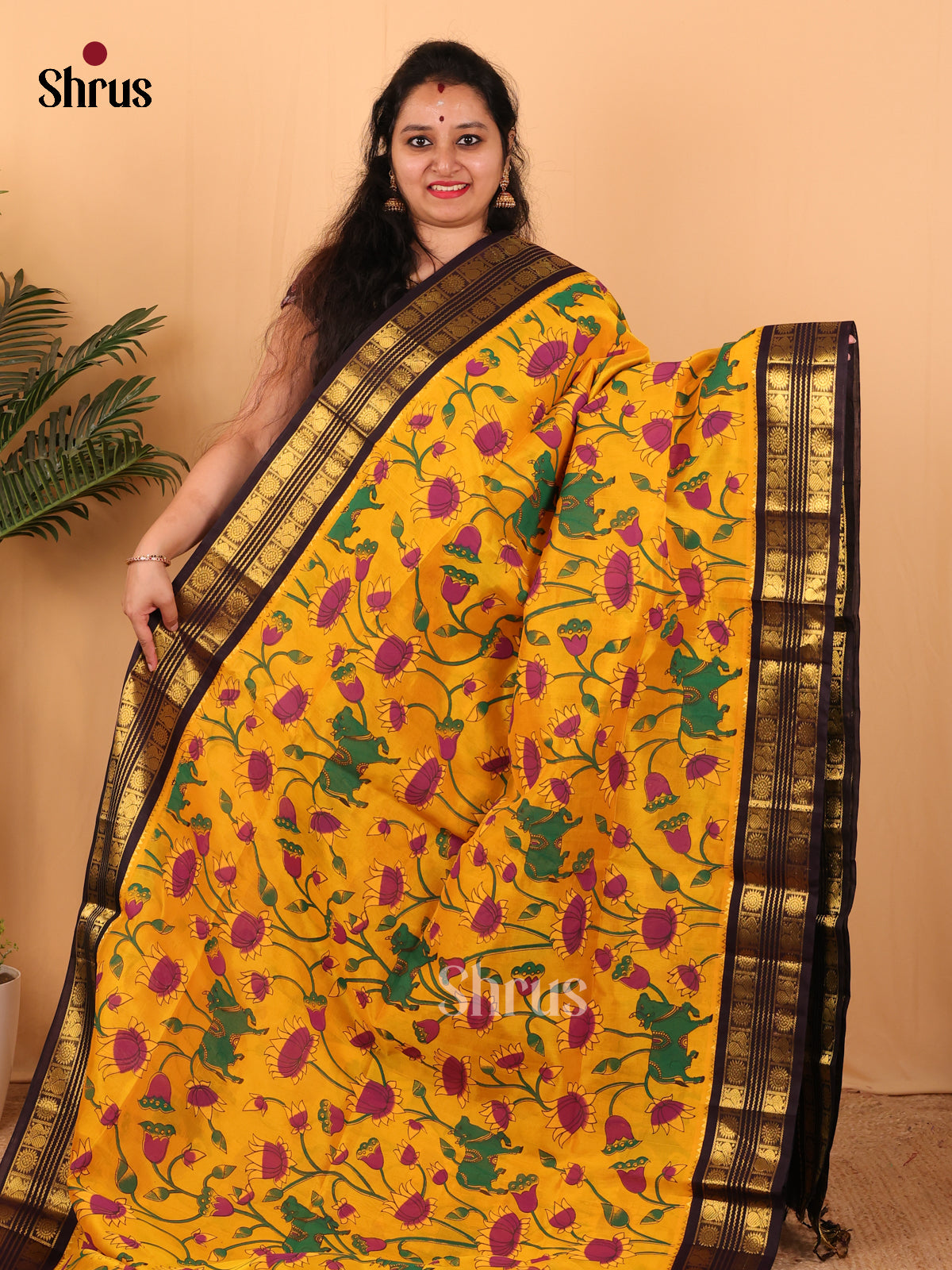 Mustard - Hindolam Saree - Shop on Shrus.com
