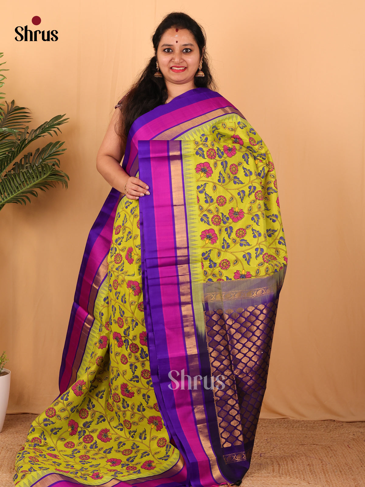 Green & Violet - Hindolam Saree - Shop on Shrus.com