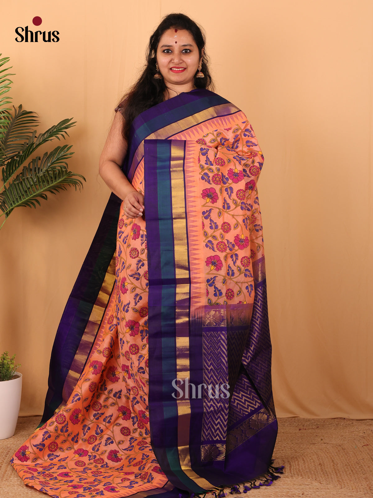 Peach & Violet - Hindolam Saree - Shop on Shrus.com