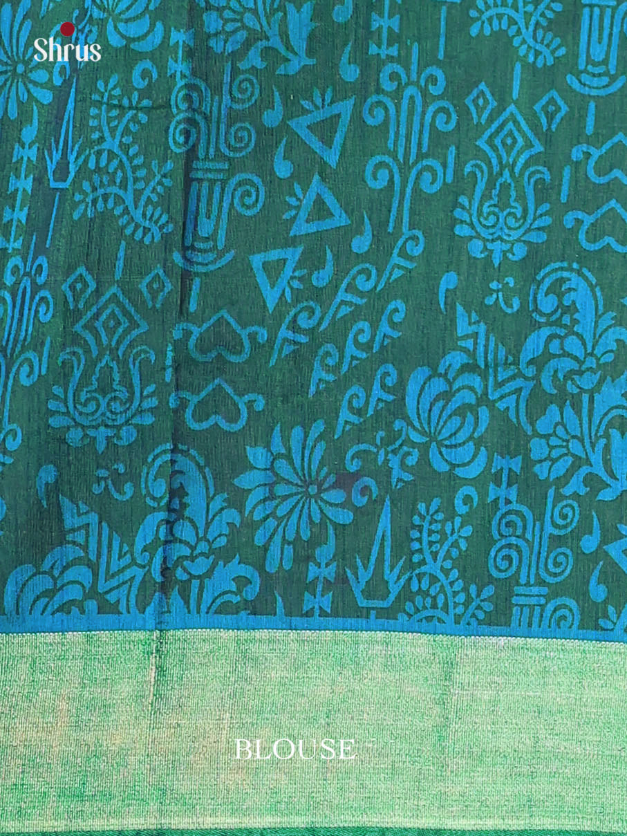Blue & Green - Semi Patola Saree - Shop on Shrus.com