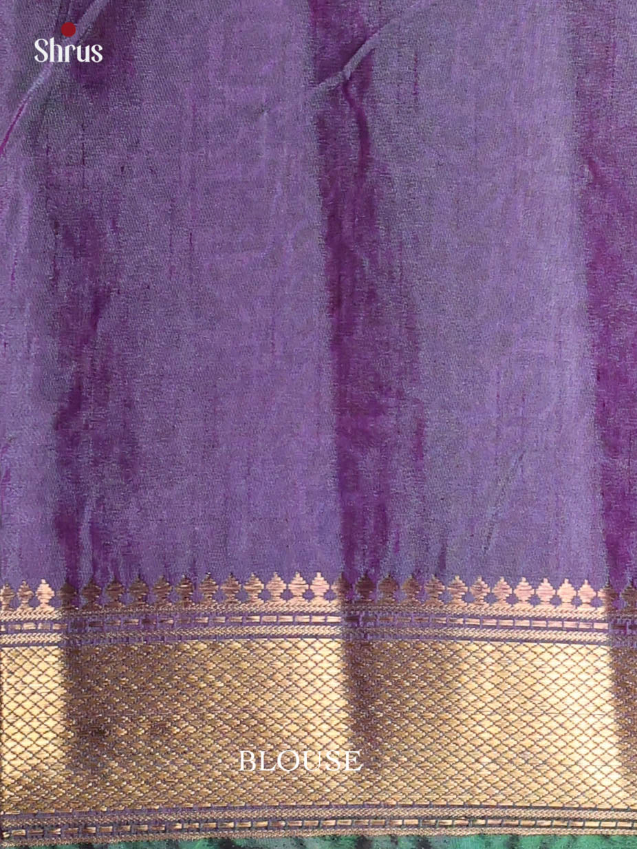 Blue & Purple - Semi Patola Saree - Shop on Shrus.com