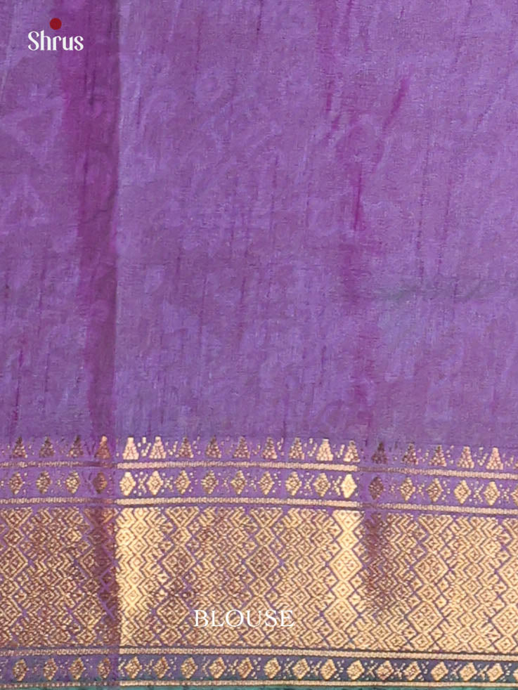 Teal Blue & Purple - Semi Patola Saree - Shop on Shrus.com