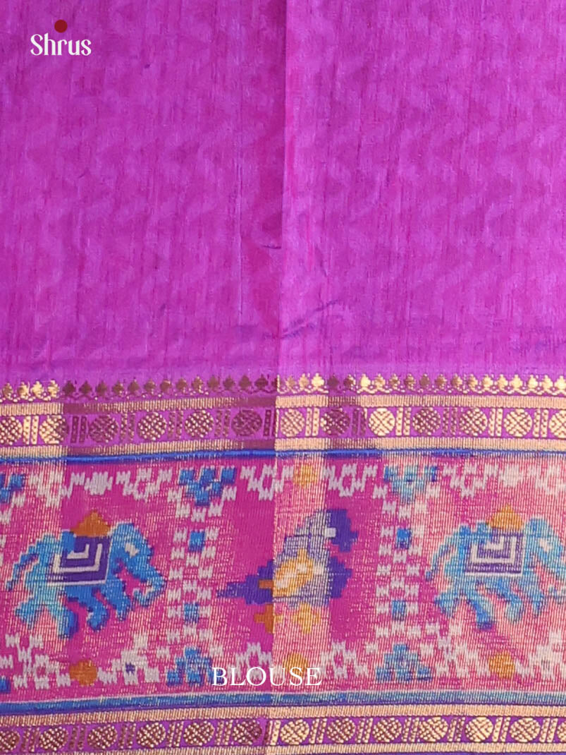 Blue & Purple- Semi Patola Saree - Shop on Shrus.com