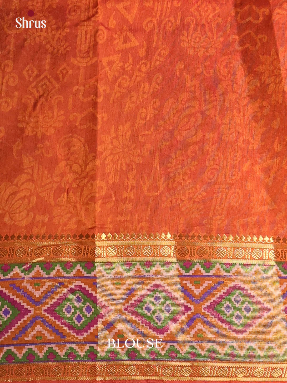 Pink & Brick - Semi Patola Saree - Shop on Shrus.com