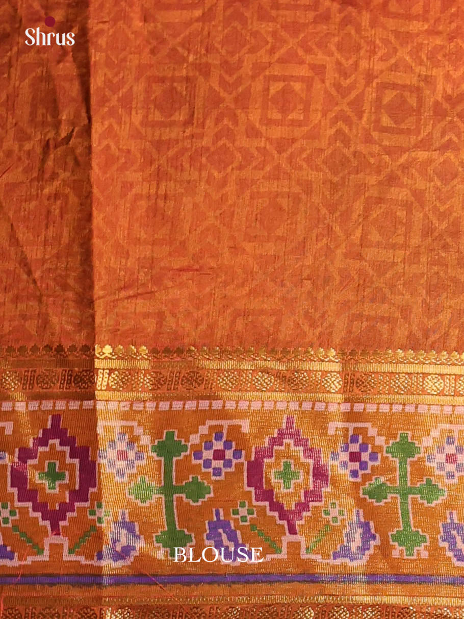 Purple & Brick - Semi Patola Saree - Shop on Shrus.com