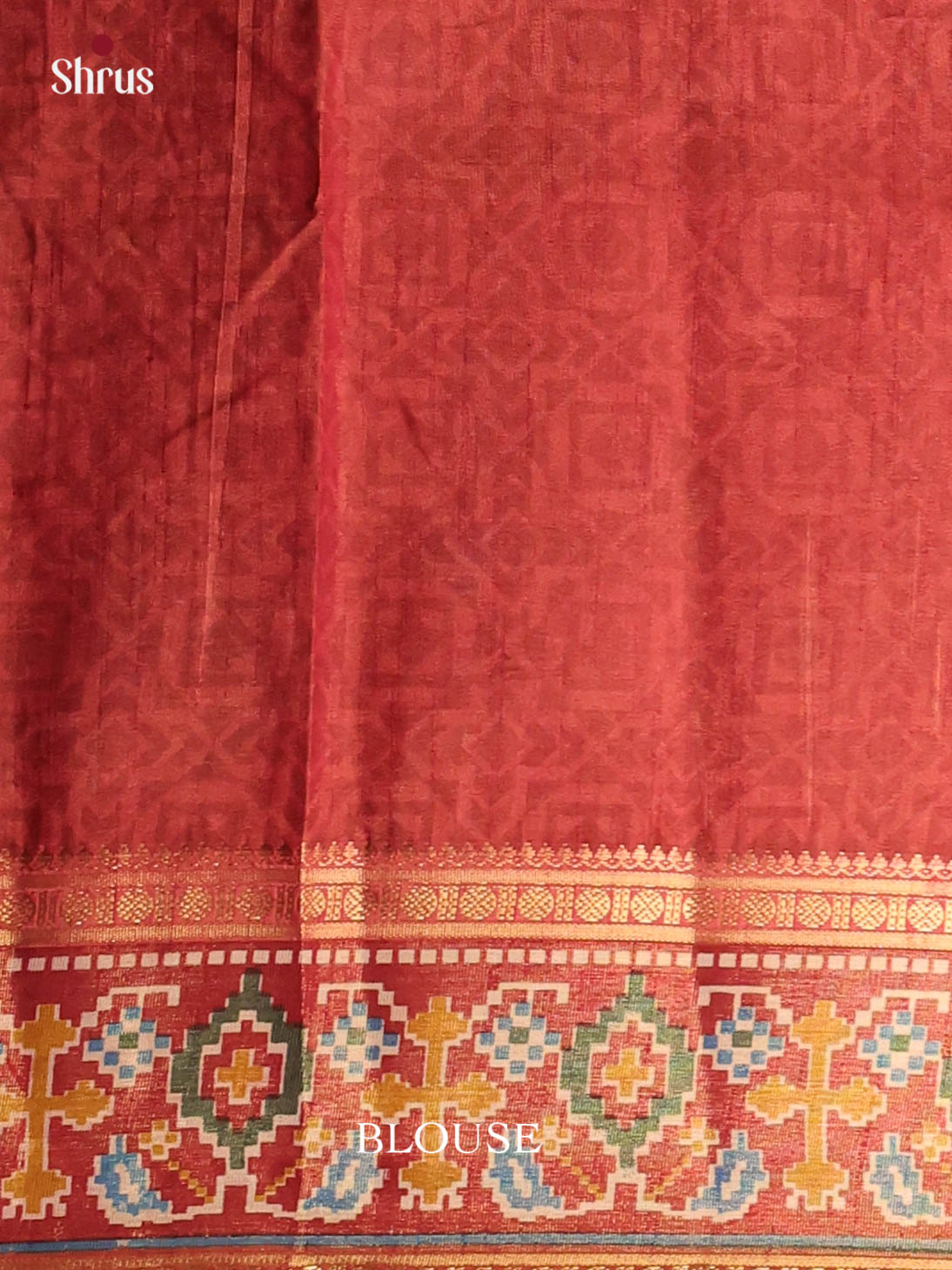Pale Brown & Brick - Semi Patola Saree - Shop on Shrus.com