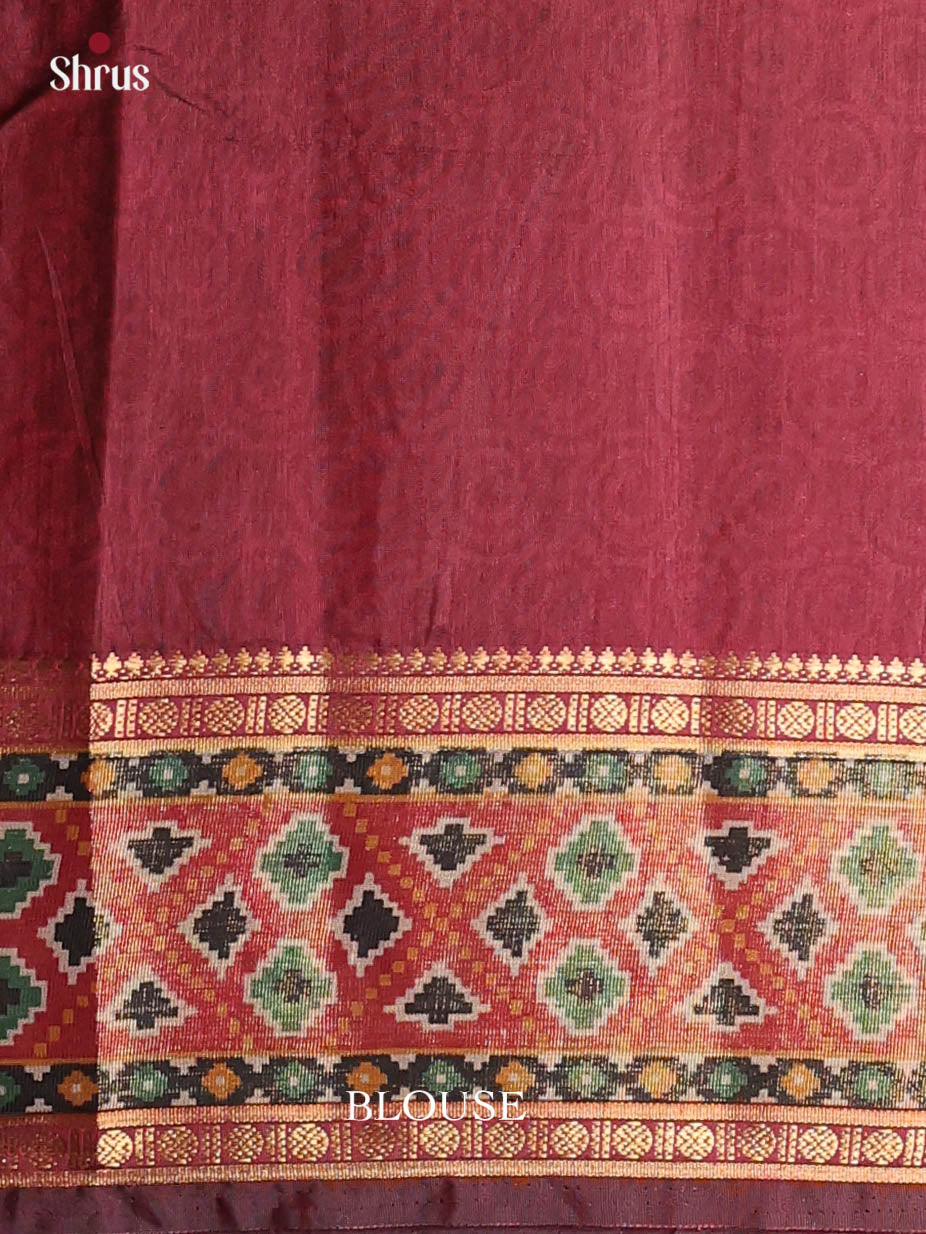Black & Maroon- Semi Patola Saree - Shop on Shrus.com
