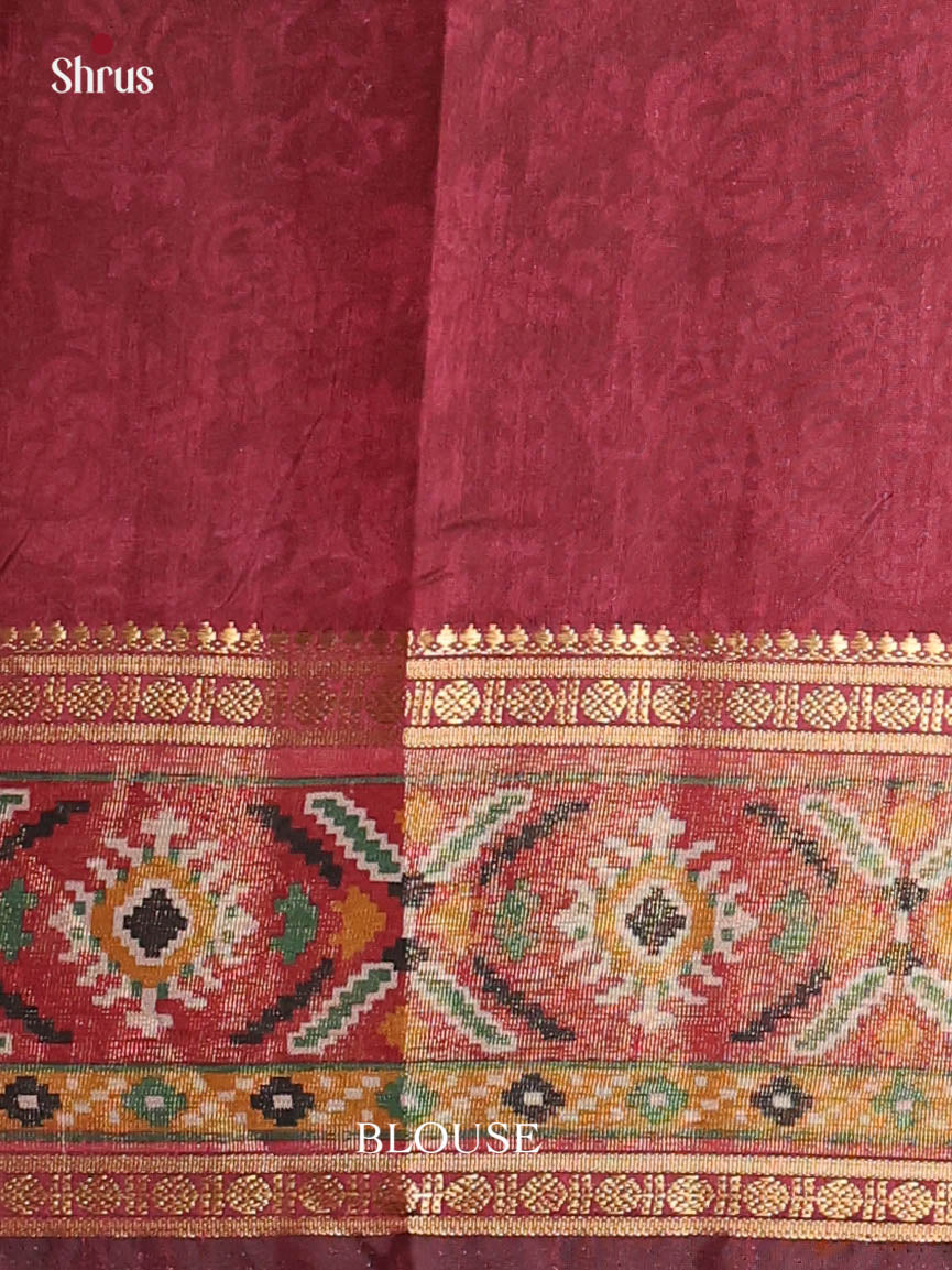 Black & Maroon- Semi Patola Saree - Shop on Shrus.com