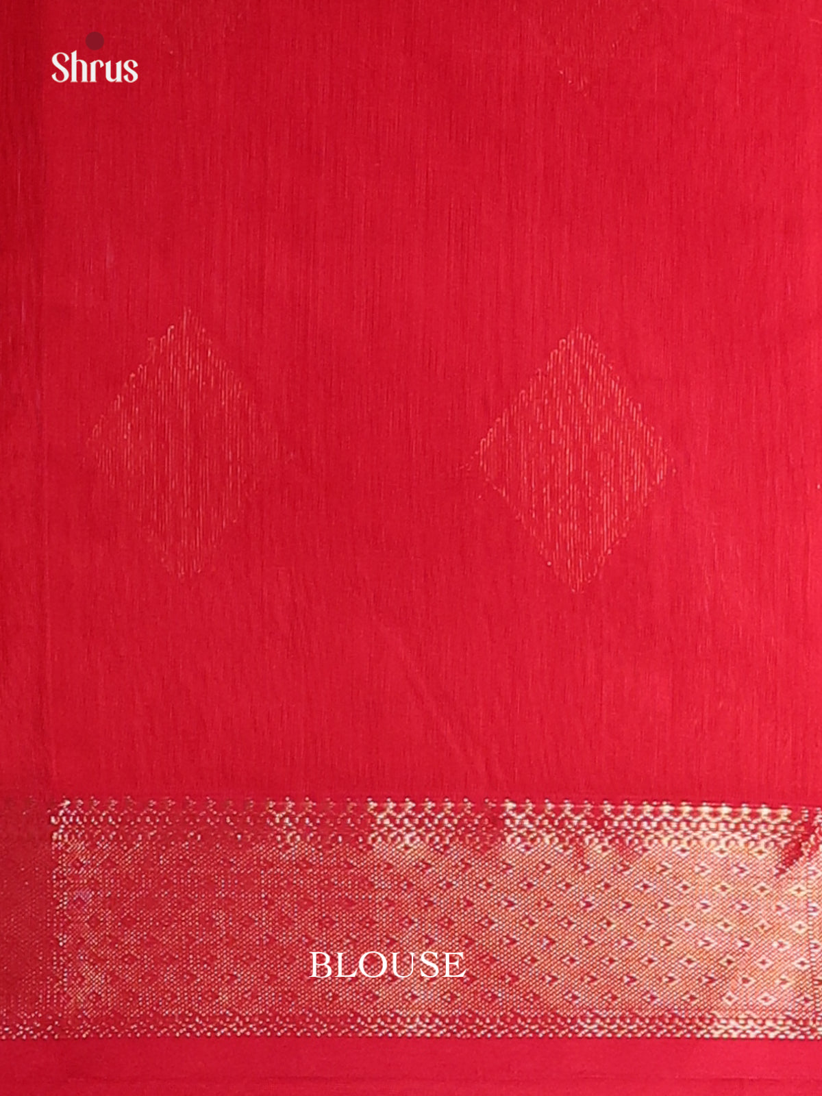 Red(Single Tone) - Maheshwari silkcotton Saree - Shop on Shrus.com
