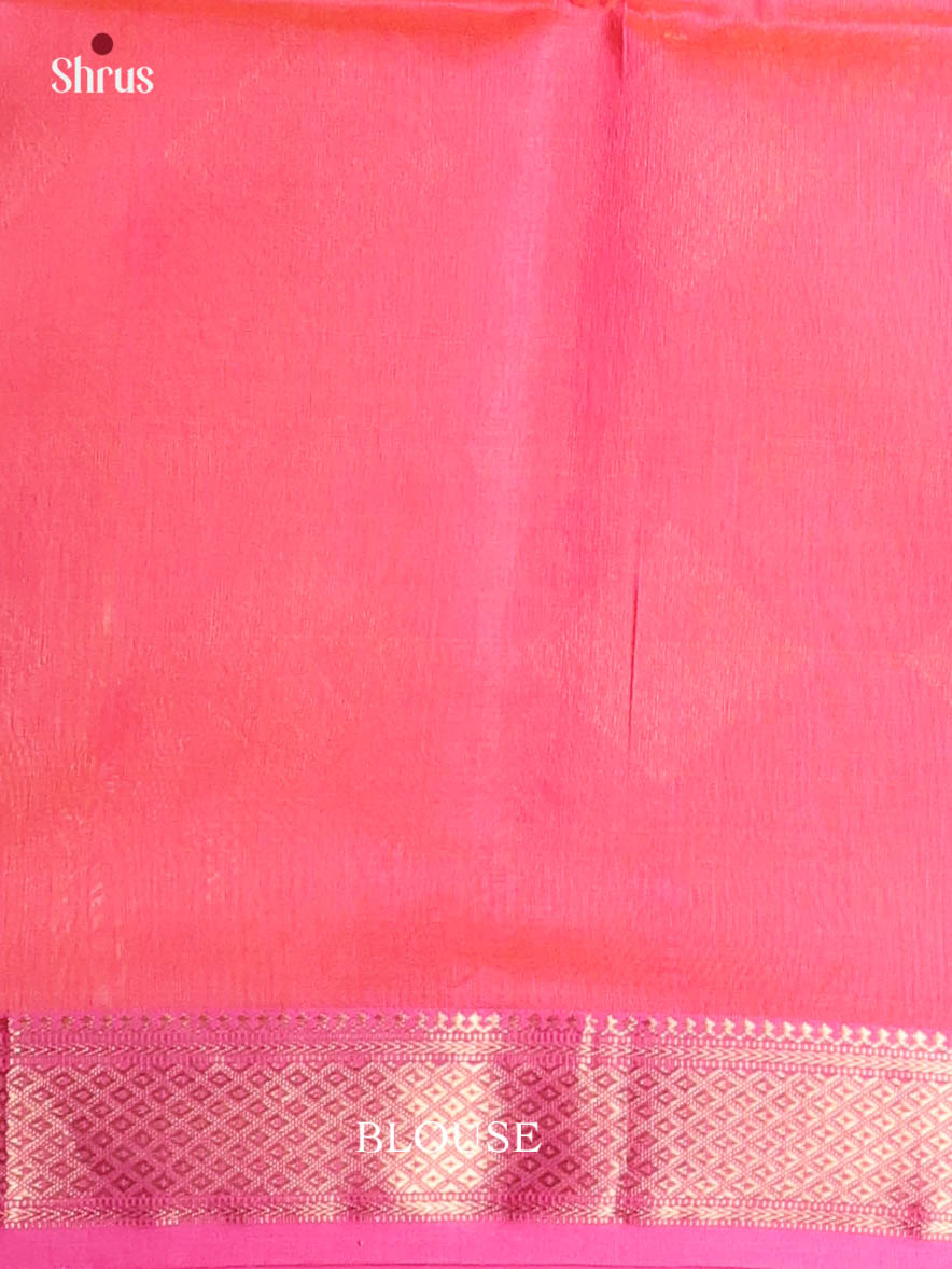 Yellow & Pink - Maheshwari silkcotton Saree - Shop on Shrus.com