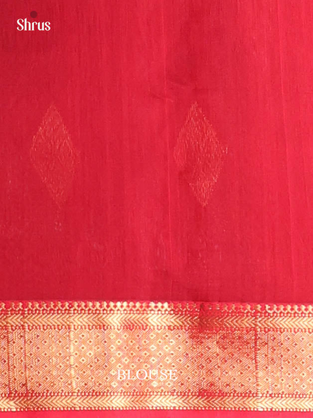 Grey & Red- Maheshwari silkcotton Saree - Shop on Shrus.com