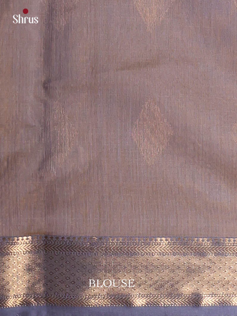 Mustardy Green & Grey - Maheshwari silkcotton Saree - Shop on Shrus.com