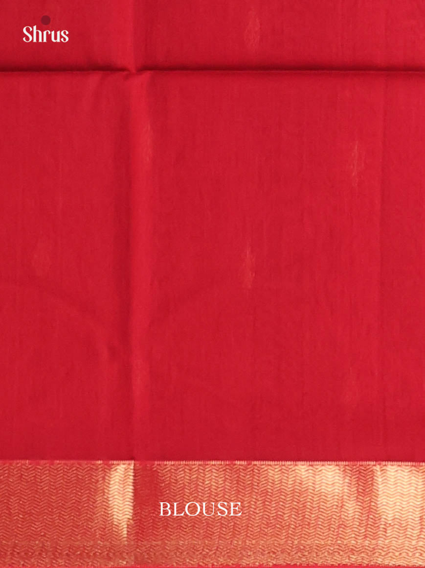 Blue & Red - Maheshwari silkcotton Saree - Shop on Shrus.com