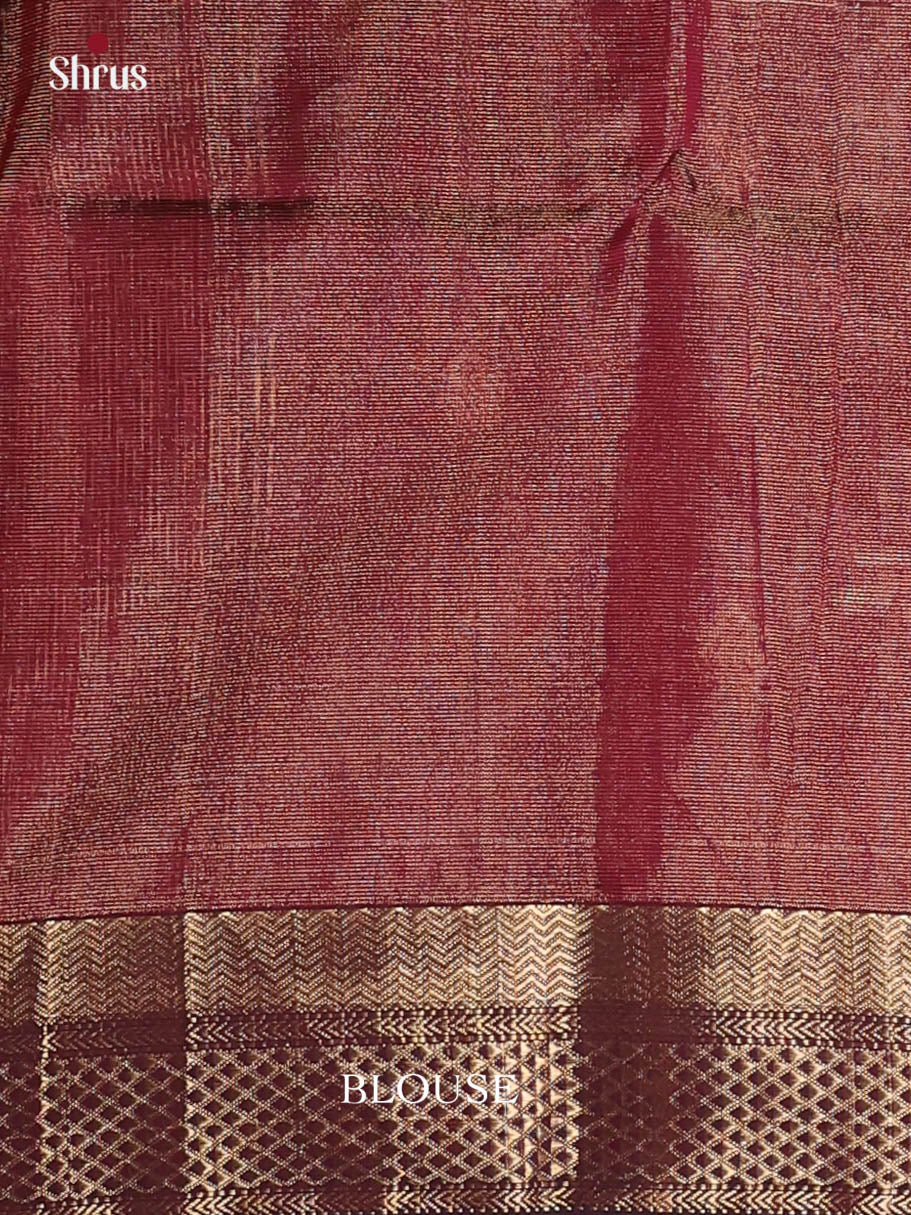Maroon(Single Tone) - Maheshwari silkcotton Saree - Shop on Shrus.com