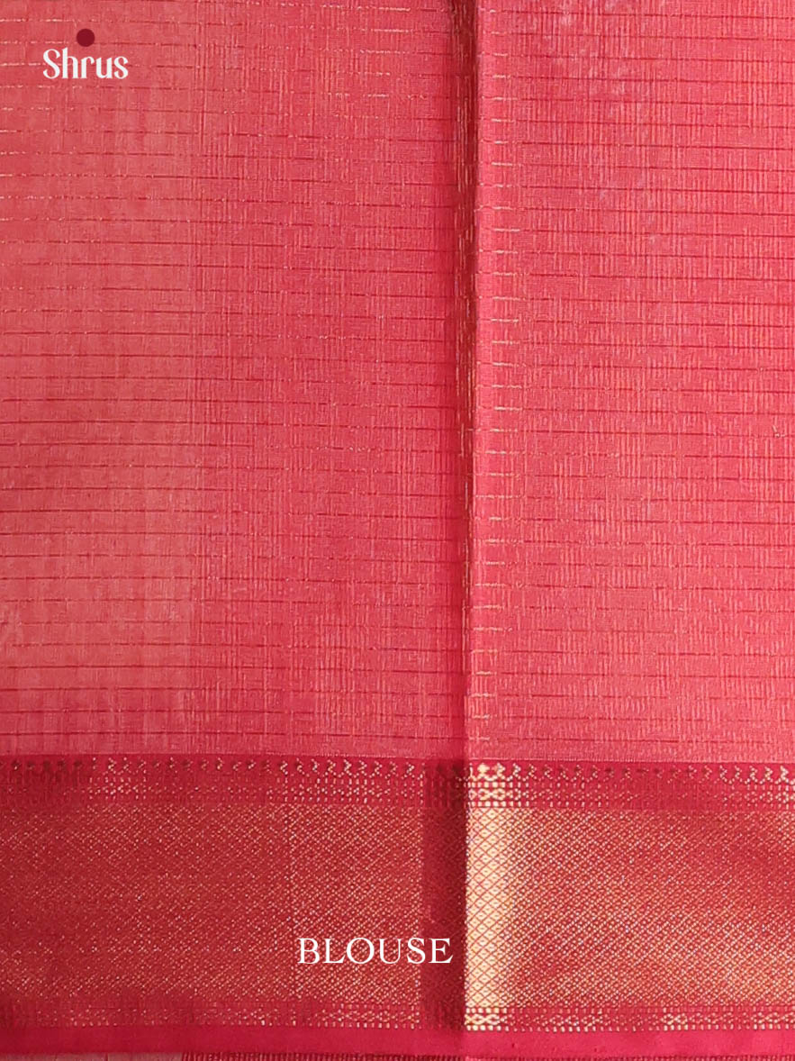 Beige & Red - Maheshwari silkcotton Saree - Shop on Shrus.com