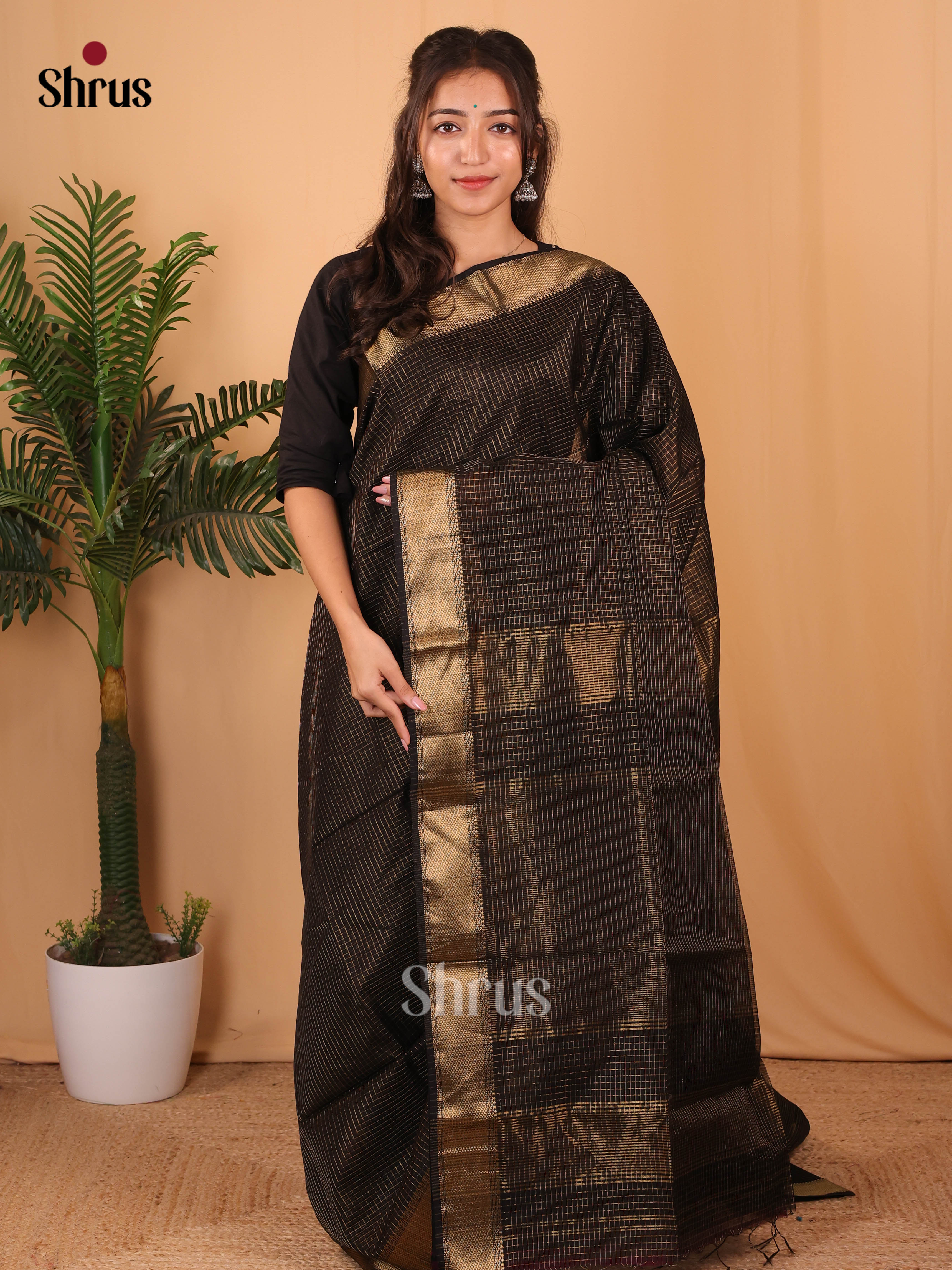 DAS25044 - Maheshwari silkcotton Saree - Shop on Shrus.com