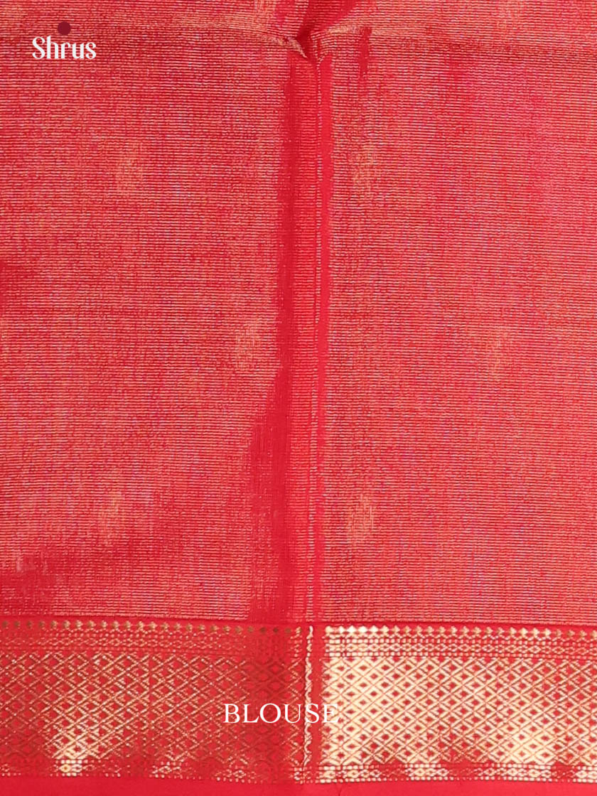 Red(Single Tone)- Maheshwari silkcotton Saree - Shop on Shrus.com