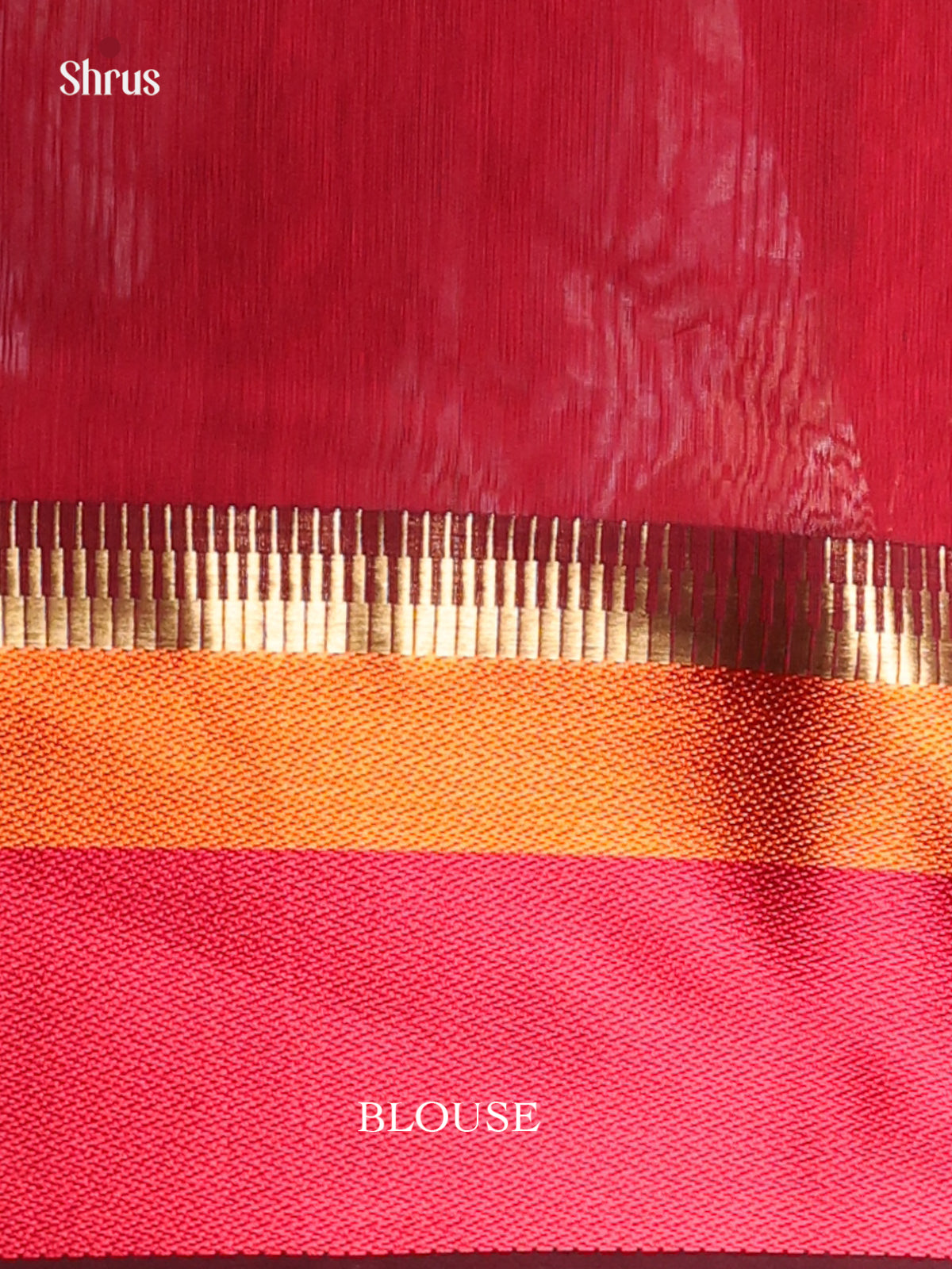 Green & Red - Maheshwari silkcotton Saree - Shop on Shrus.com
