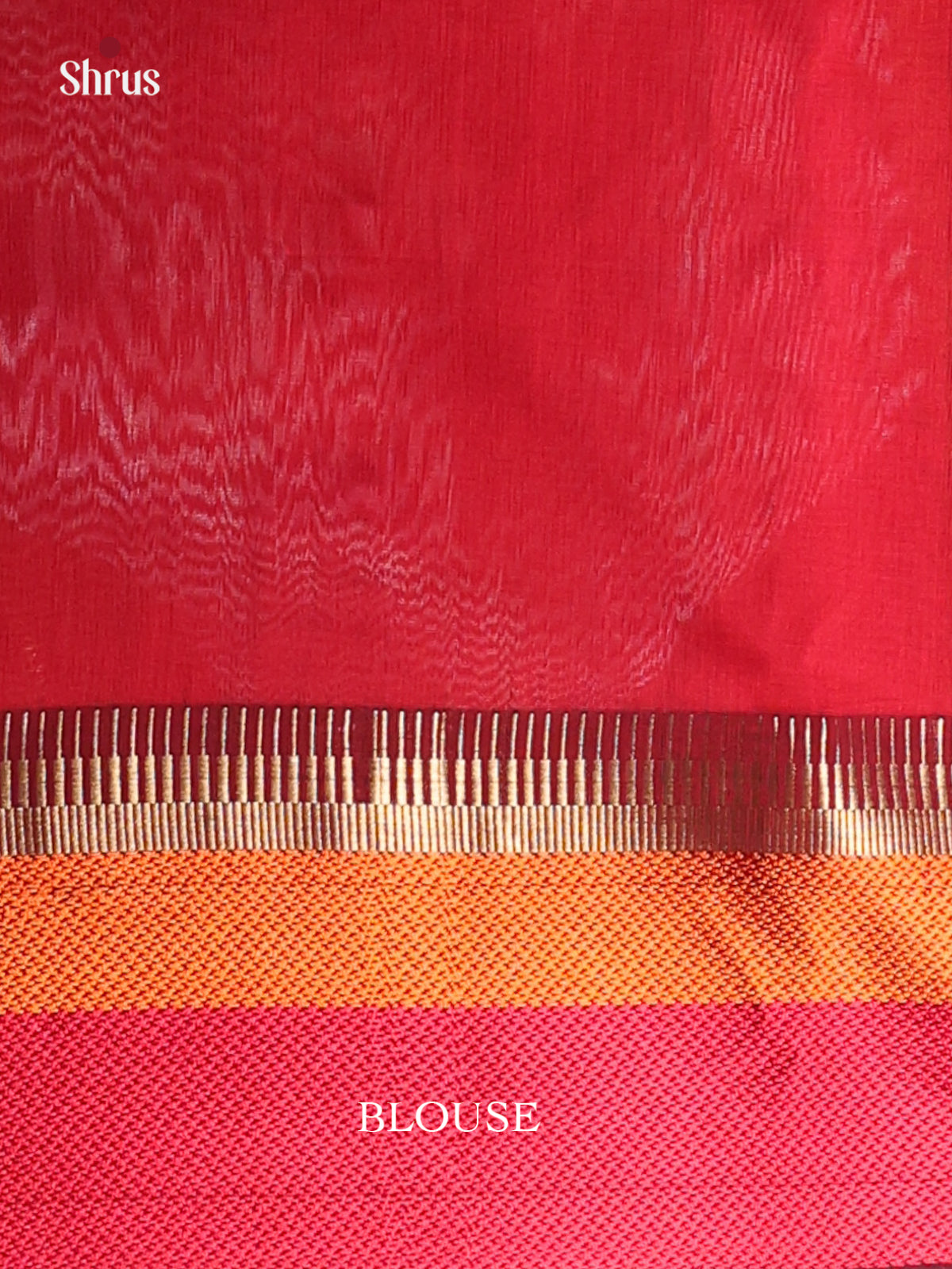 Mehandi Green & Red - Maheshwari silkcotton Saree - Shop on Shrus.com