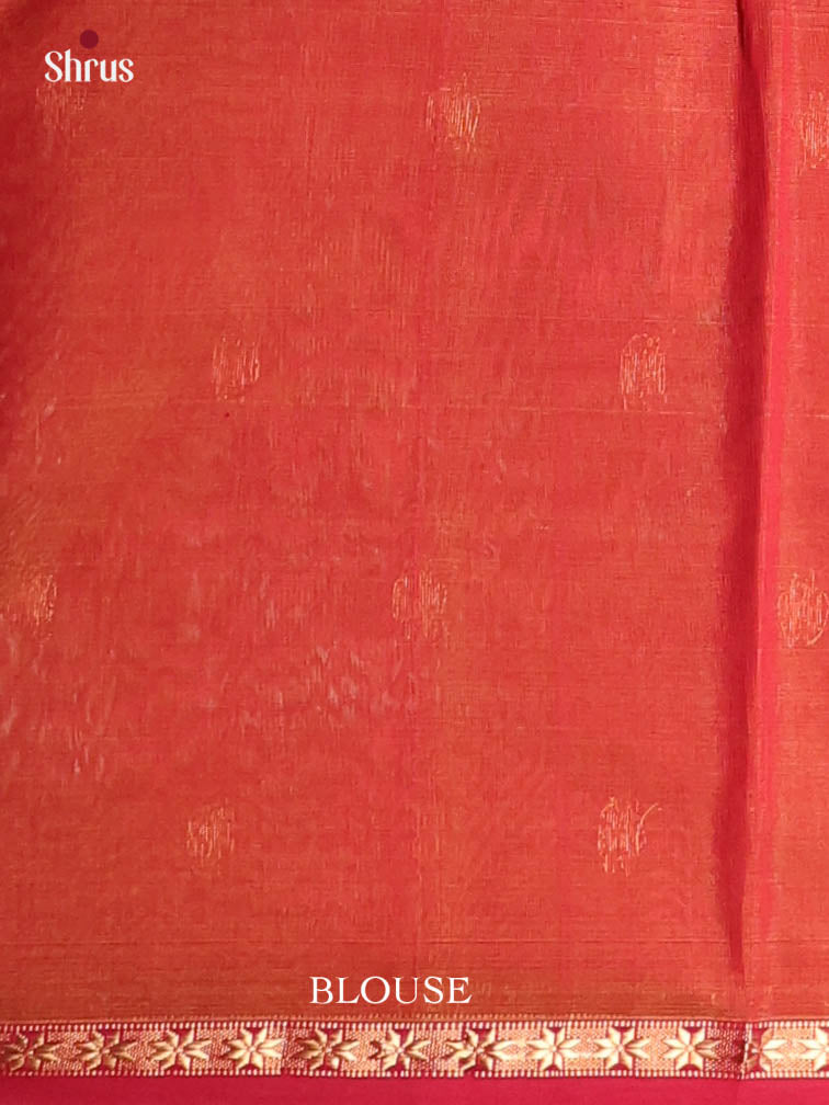Mustard & Red - Maheshwari silkcotton Saree - Shop on Shrus.com