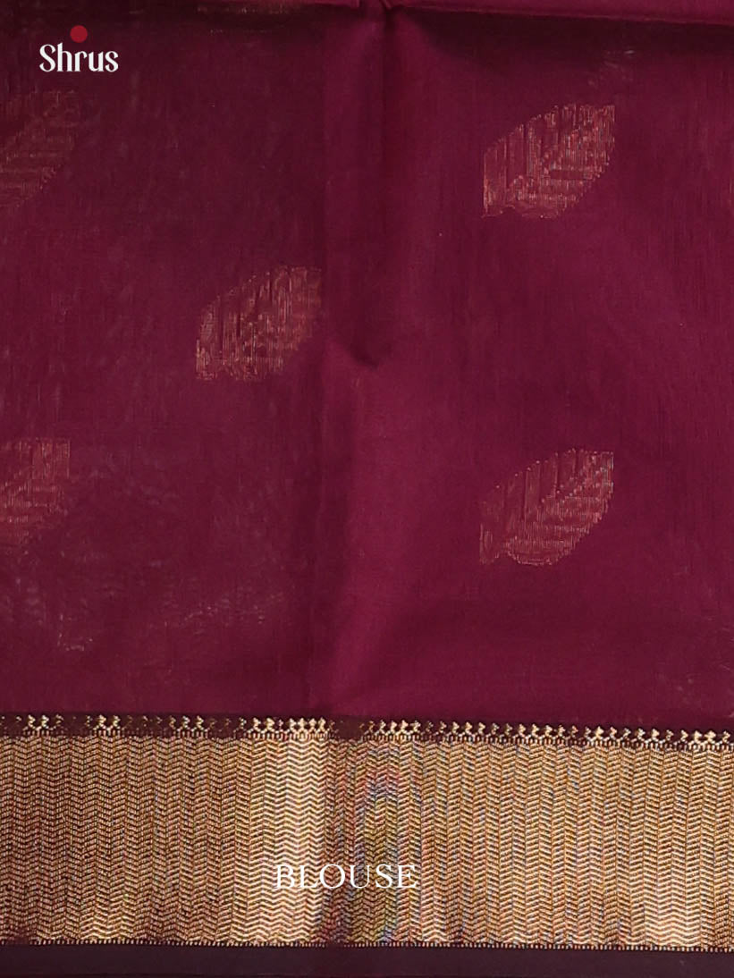 Wine(Single Tone) - Maheshwari silkcotton Saree - Shop on Shrus.com