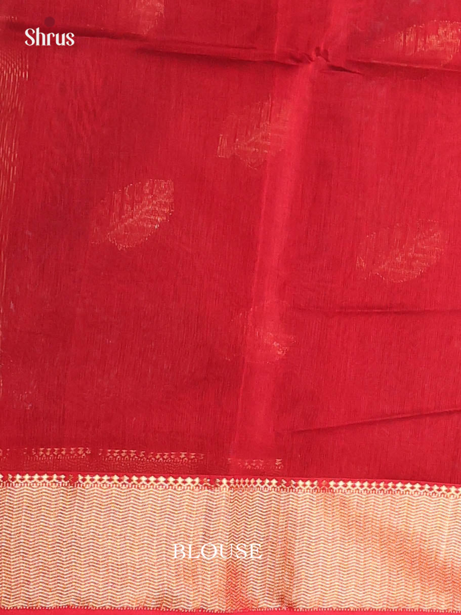 Green & Red- Maheshwari silkcotton Saree - Shop on Shrus.com