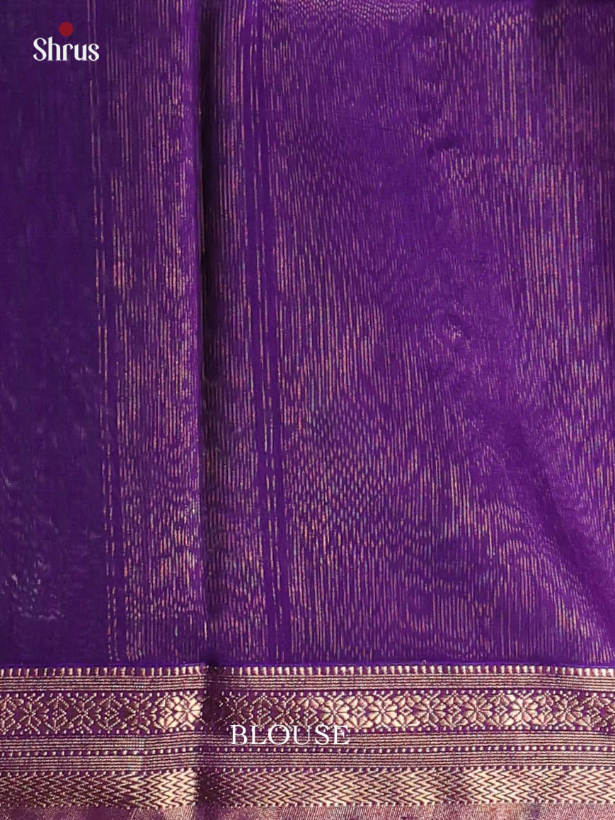 Green & Violet- Maheshwari silkcotton Saree - Shop on Shrus.com