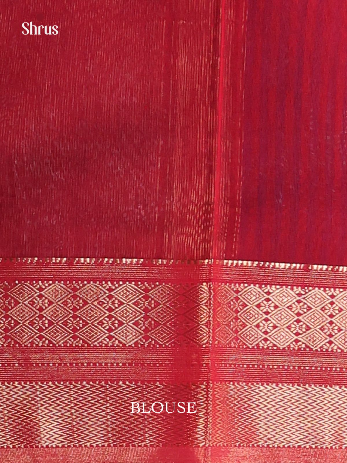 Blue & Red- Maheshwari silkcotton Saree - Shop on Shrus.com