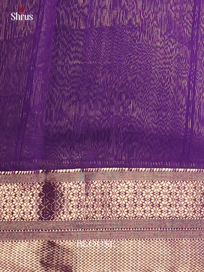 Blue & Violet - Maheshwari silkcotton Saree - Shop on Shrus.com