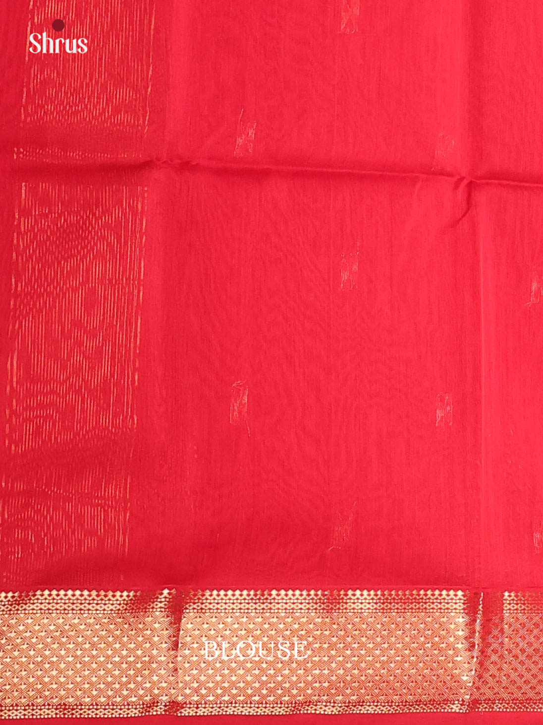 Red(single Tone) - Maheshwari silkcotton Saree - Shop on Shrus.com