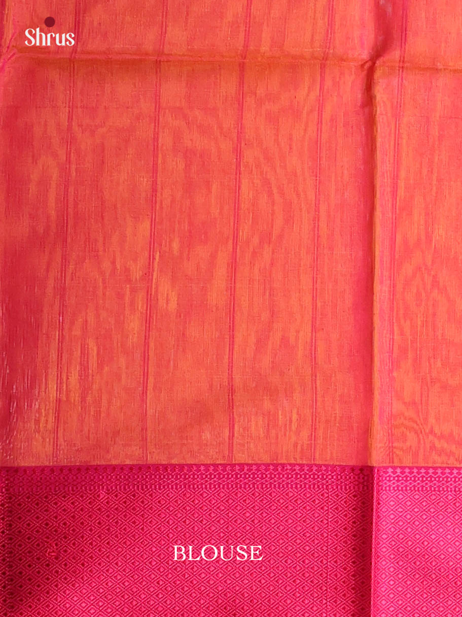 Yellow & Pink Maheshwari silkcotton Saree -1