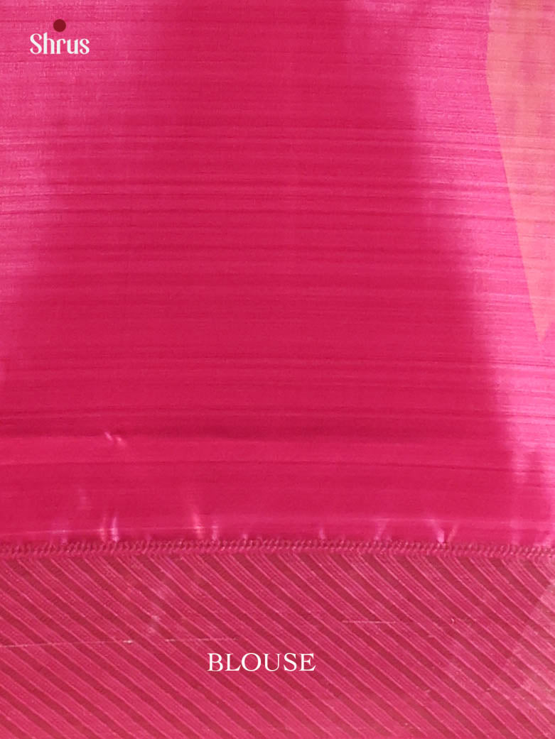 Orange & Blue - Kanchipuram-halfpure Saree - Shop on Shrus.com