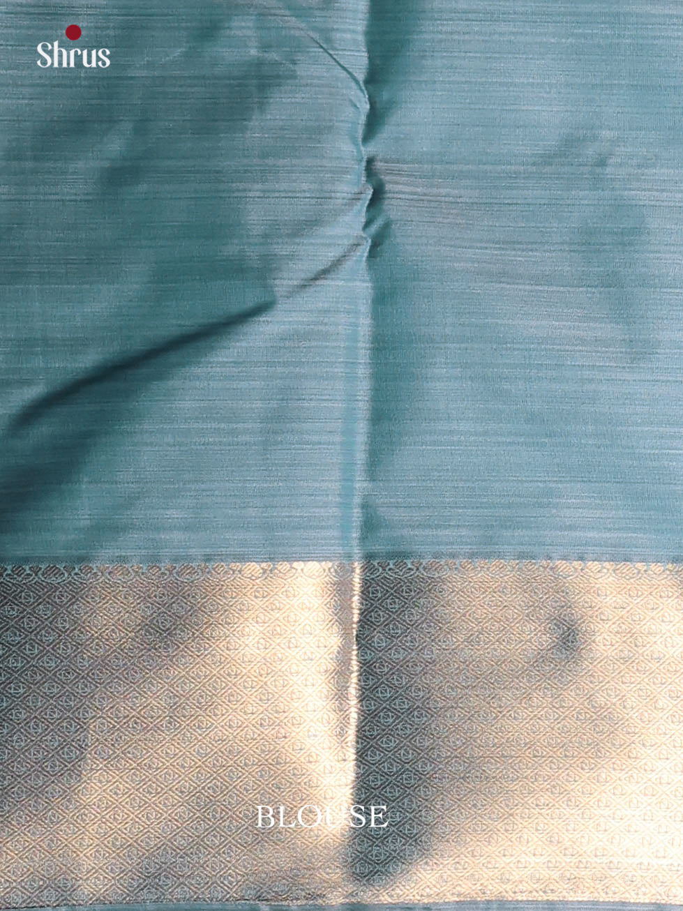 Blue & Green - Kanchipuram-halfpure Saree - Shop on Shrus.com