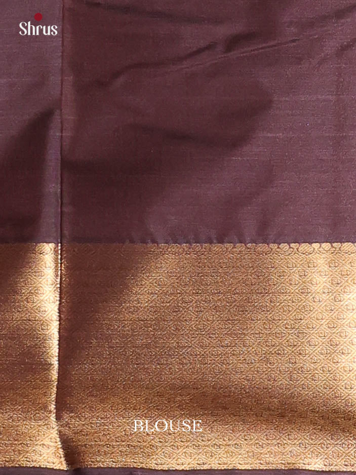 Brown(single Tone) - Kanchipuram-halfpure Saree - Shop on Shrus.com