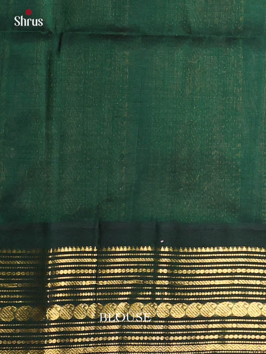 Pink & Green - Silk Cotton Saree - Shop on Shrus.com