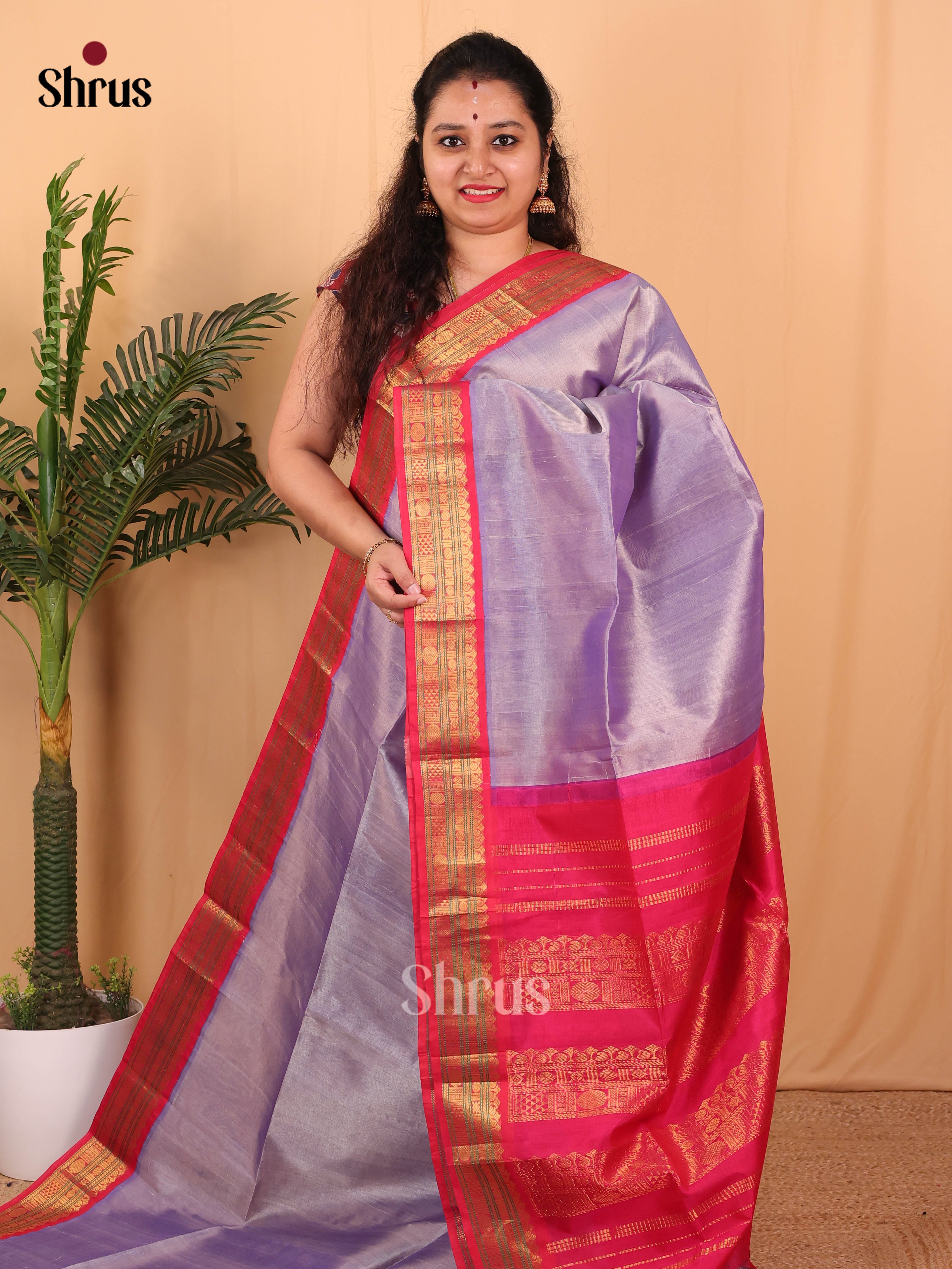 DAS28096 - Silk Cotton Saree - Shop on Shrus.com