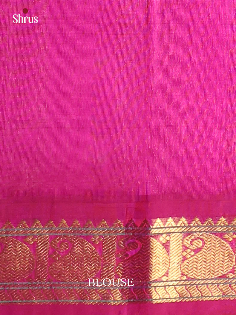 Yellow & Purple - Silk Cotton Saree - Shop on Shrus.com