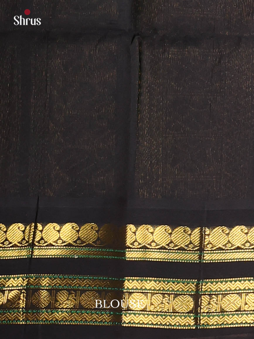 Green & Black - Silk Cotton Saree - Shop on Shrus.com