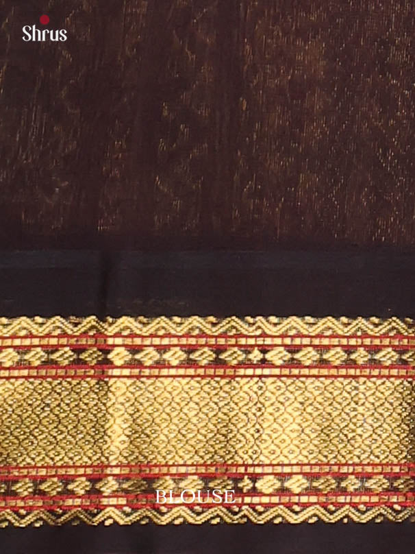 Lite Green & Brown- Silk Cotton Saree - Shop on Shrus.com