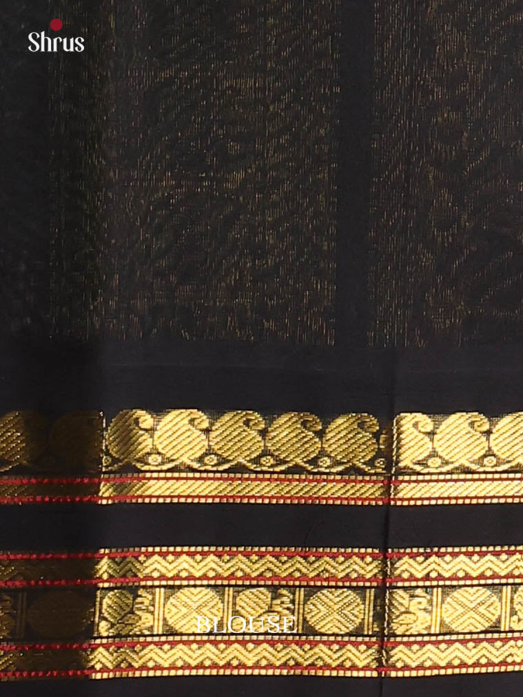 Green & Black - Silk Cotton Saree - Shop on Shrus.com