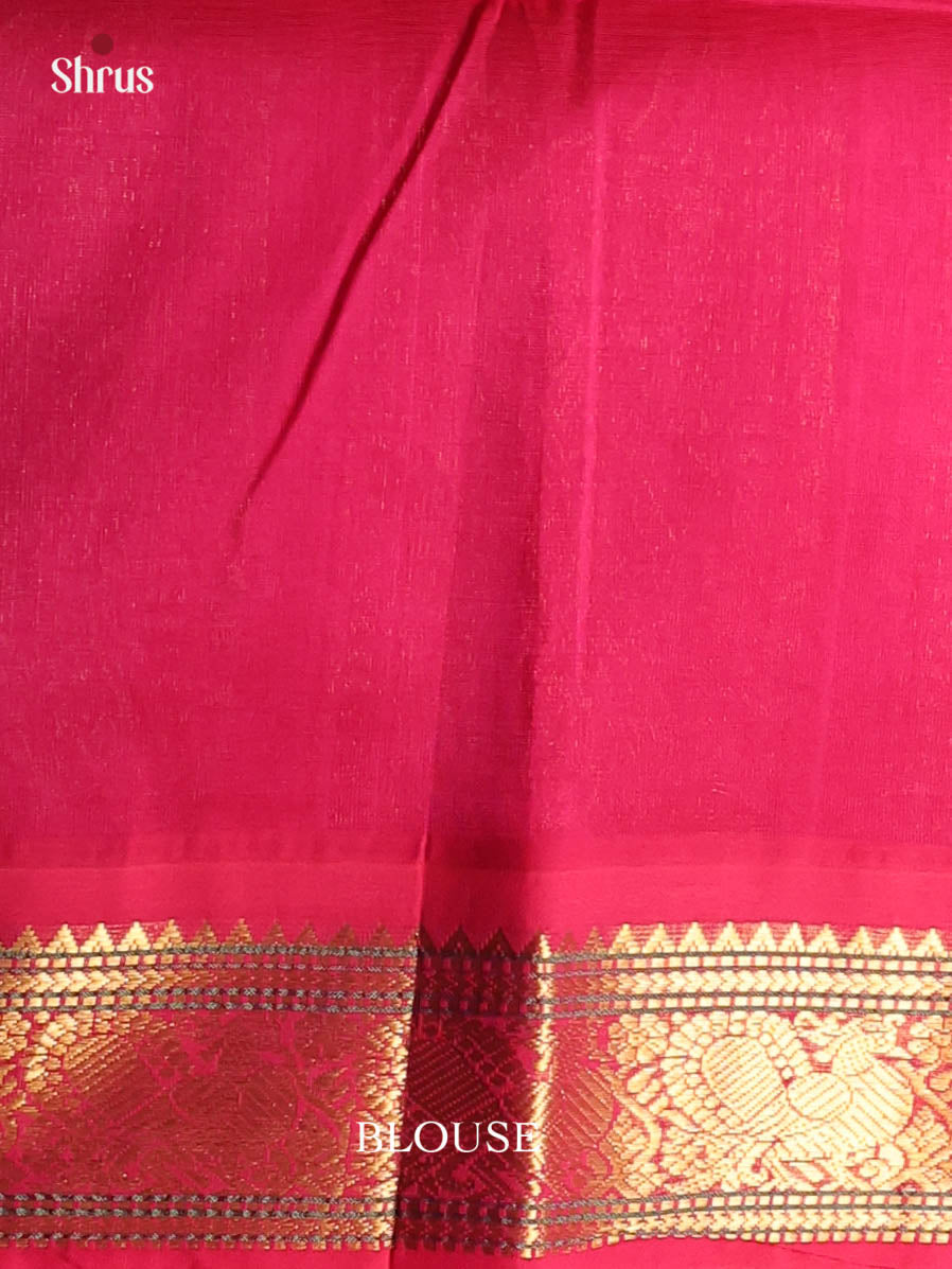 Lilac & Red- Silk Cotton Saree - Shop on Shrus.com