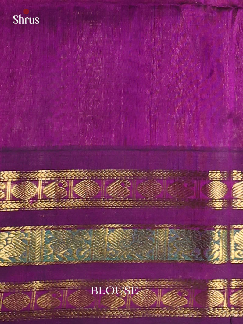 Red & Purple - Silk Cotton Saree - Shop on Shrus.com