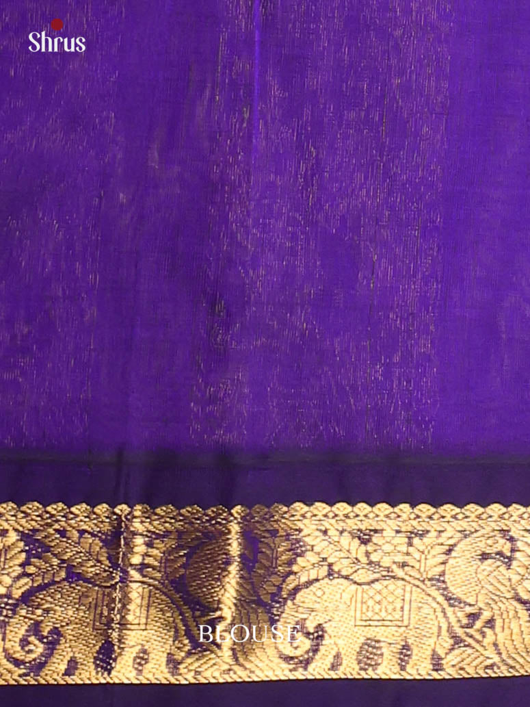 Green & Violet - Silk Cotton Saree - Shop on Shrus.com