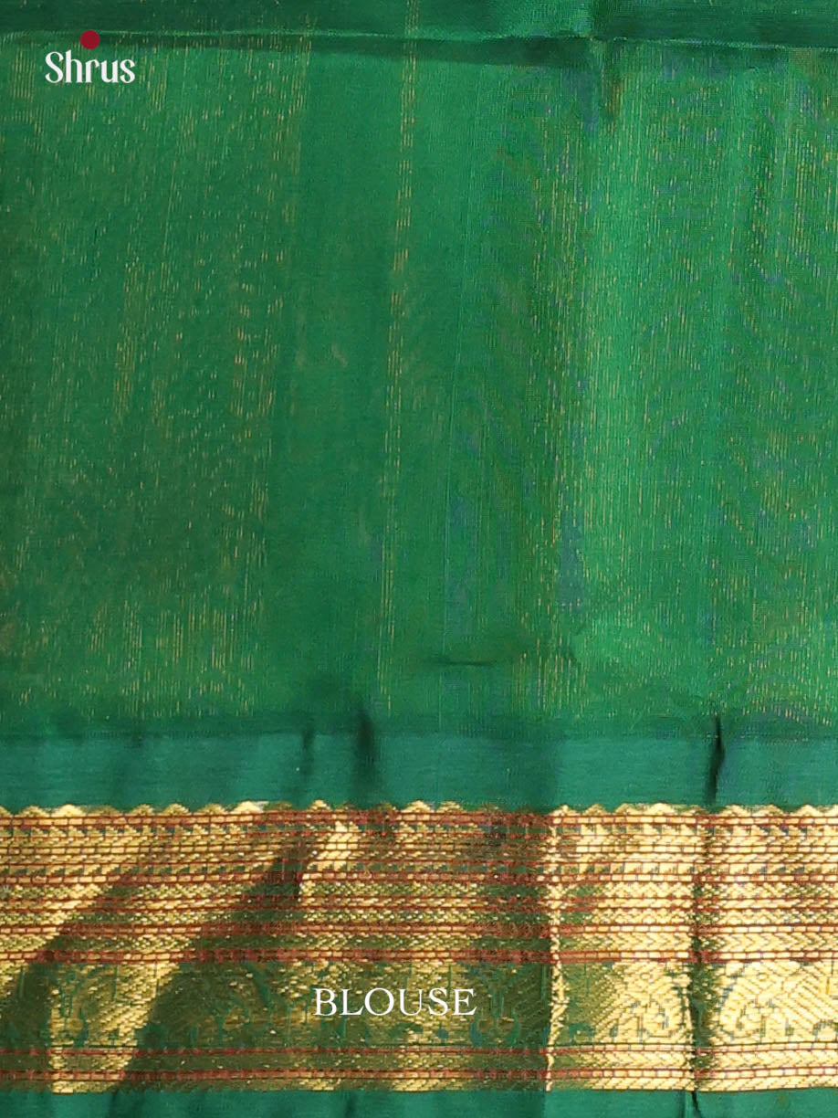 Lime Green & Green - Silk Cotton Saree - Shop on Shrus.com