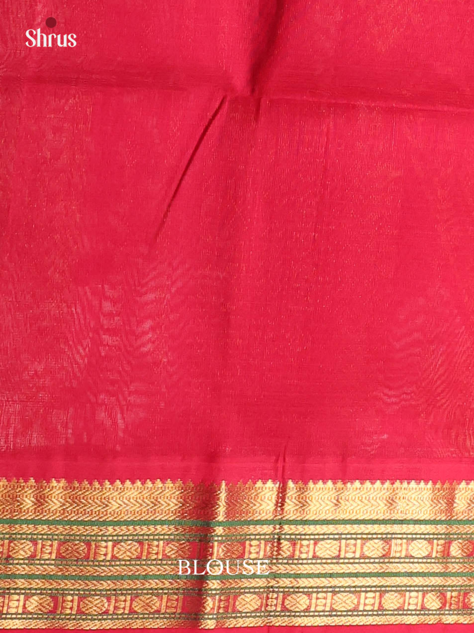 Peacock Blue & Red - Silk Cotton Saree - Shop on Shrus.com
