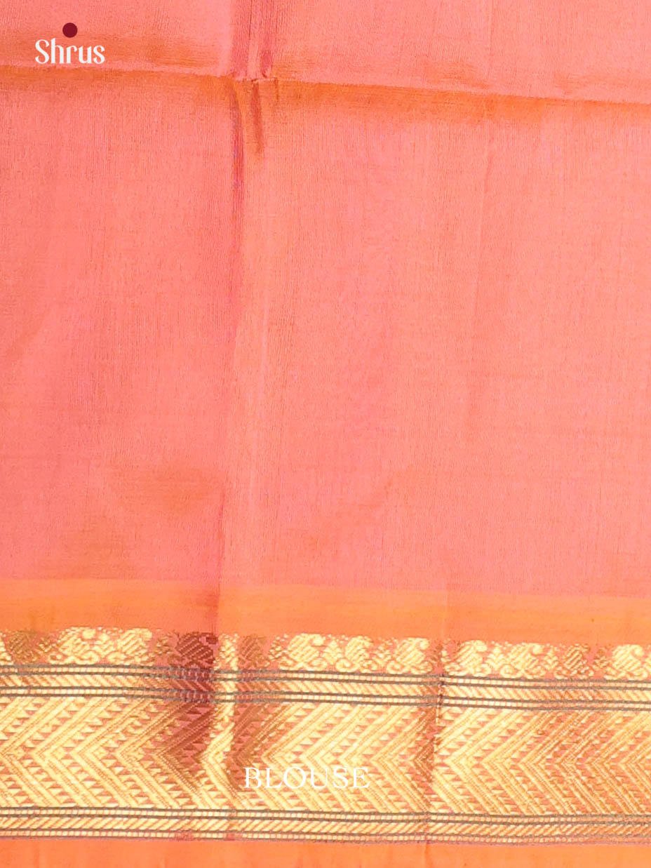 Maroon & Orange - Silk Cotton Saree - Shop on Shrus.com