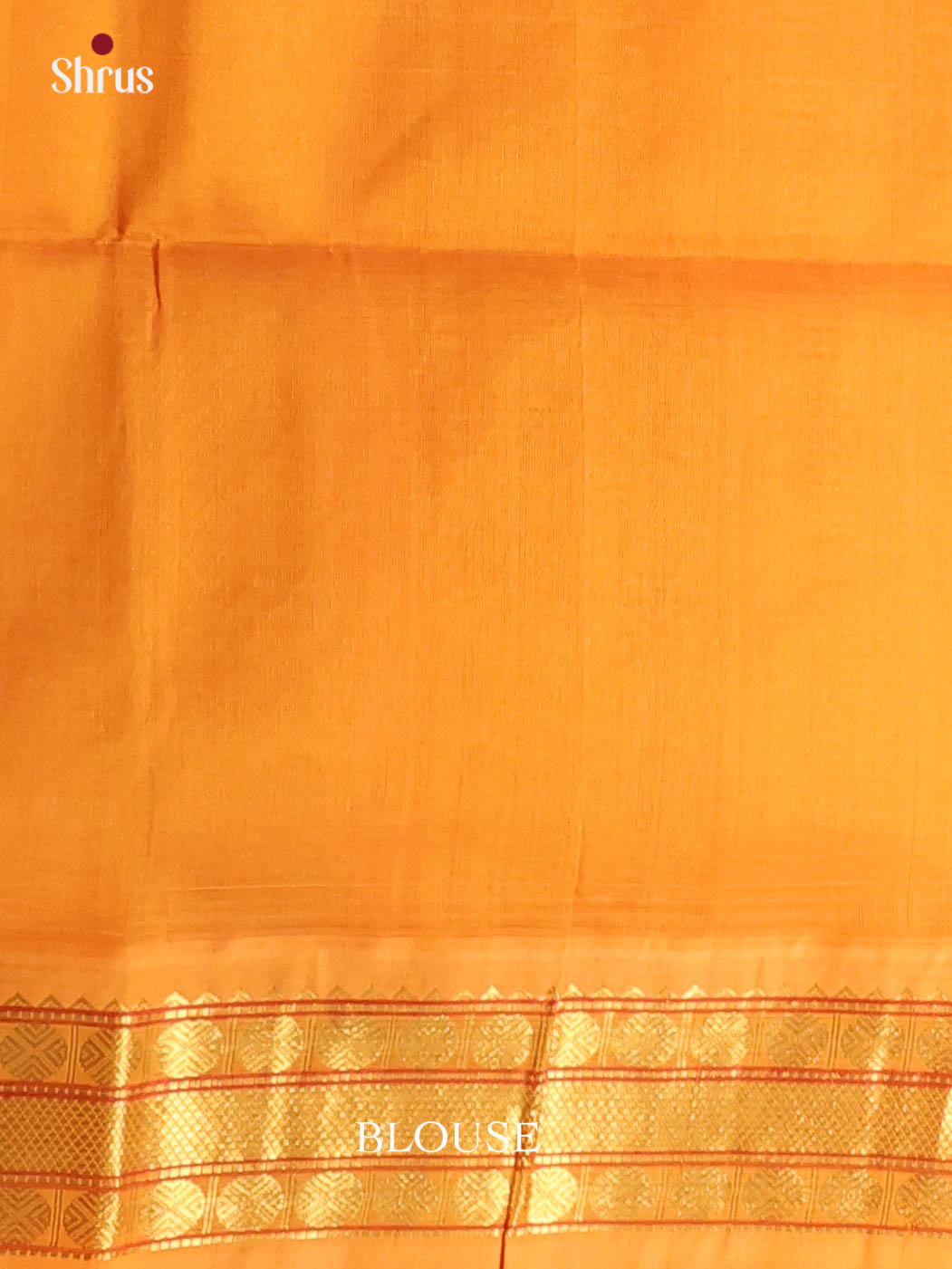 Cream & Orange - Silk Cotton Saree - Shop on Shrus.com