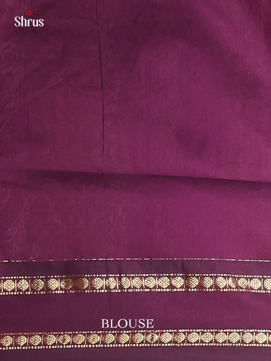 Blue & Violet- Kalyani Cotton Saree - Shop on Shrus.com