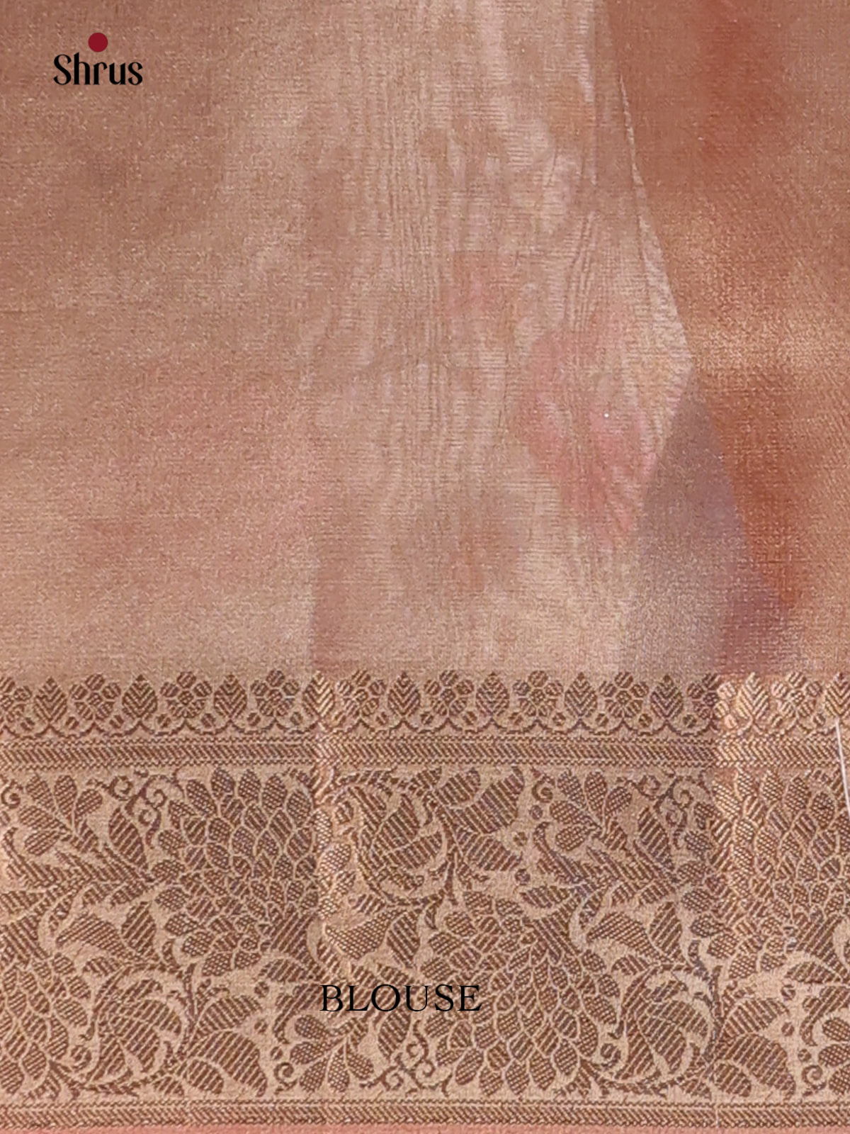 Goldish Brown- Semi Tissue Saree - Shop on Shrus.com