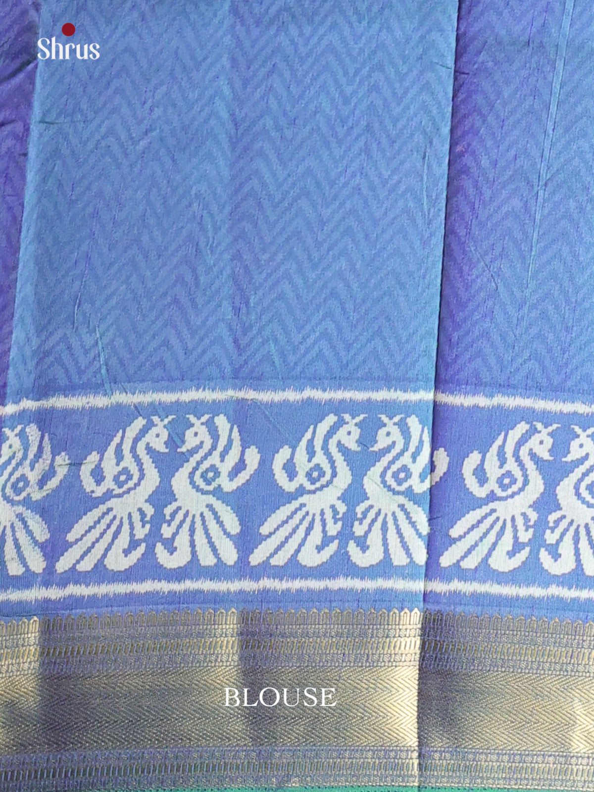Teal Green & Blue - Semi Patola Saree - Shop on Shrus.com